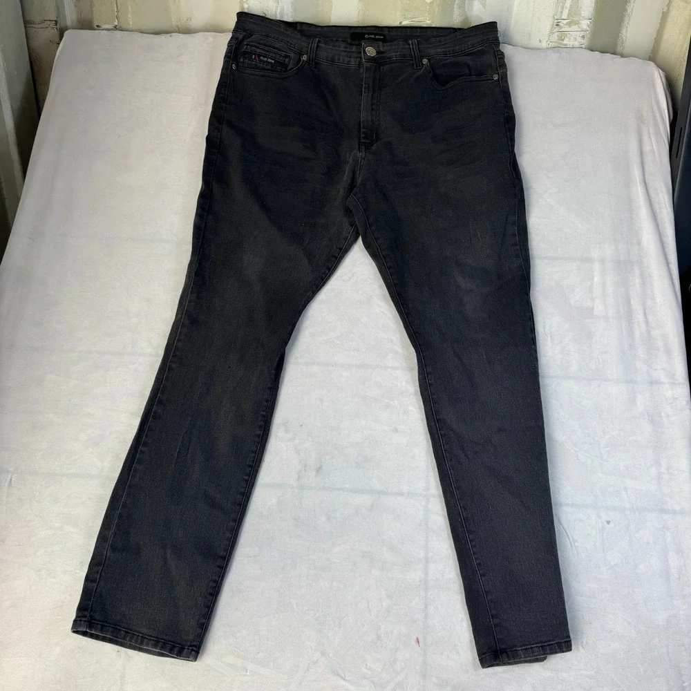 G-Fried Mens Dark Wash Black Stretch Denim Slim Fit Straight Jeans Size 38x32